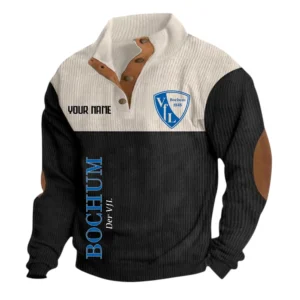 VfL Bochum Sweatshirt Herren Stehkragen, Ganzflächig bedruckte Sweatshirt Herren Stehkragen fur VfL Bochum fans BDE113081425121 - Schwarz