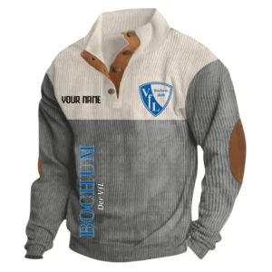 VfL Bochum Sweatshirt Herren Stehkragen, Ganzflächig bedruckte Sweatshirt Herren Stehkragen fur VfL Bochum fans BDE113081425121 - Grau