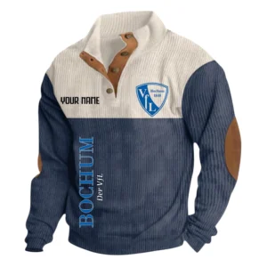 VfL Bochum Sweatshirt Herren Stehkragen, Ganzflächig bedruckte Sweatshirt Herren Stehkragen fur VfL Bochum fans BDE113081425121 - Dunkelblau