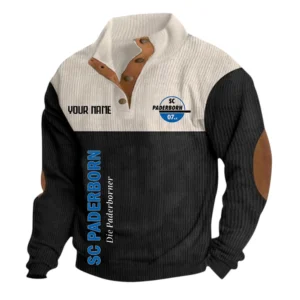 SC Paderborn 07 Sweatshirt Herren Stehkragen, Ganzflächig bedruckte Sweatshirt Herren Stehkragen fur SC Paderborn 07 fans BDE113081425122 - Schwarz