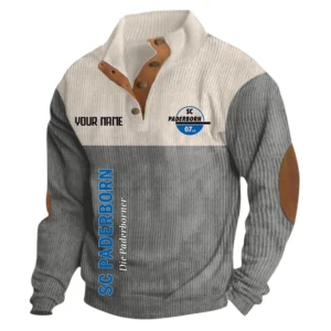 SC Paderborn 07 Sweatshirt Herren Stehkragen, Ganzflächig bedruckte Sweatshirt Herren Stehkragen fur SC Paderborn 07 fans BDE113081425122 - Grau